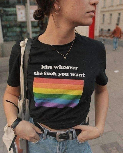 Kiss Whoever The F You Want Shirt Black / S