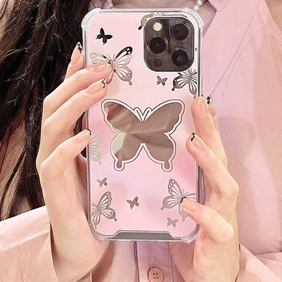 Aesthetic Butterfly Pink iPhone Case