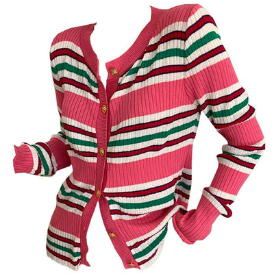 Aesthetic Ribbed Cardigan Free Size / Pink