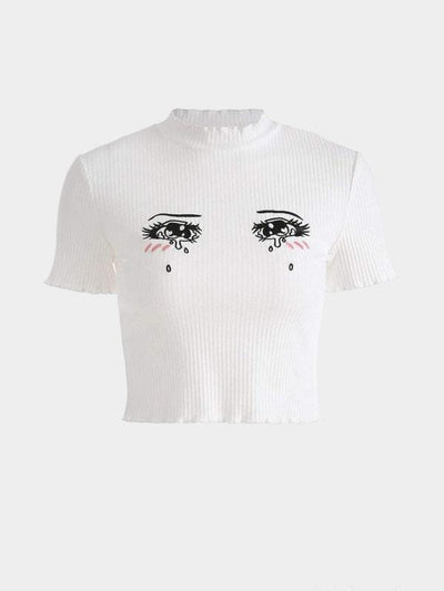 ANIME CRYING EYES CROP TOP L