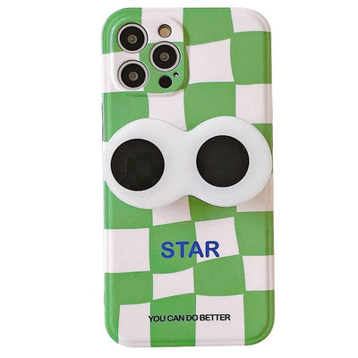 Big Eyes Checkered iPhone Case iPhone 6/6s / Green