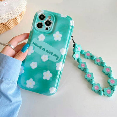 Blue Floral Chain iPhone Case