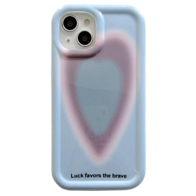 Blue Gradient Heart iPhone Case