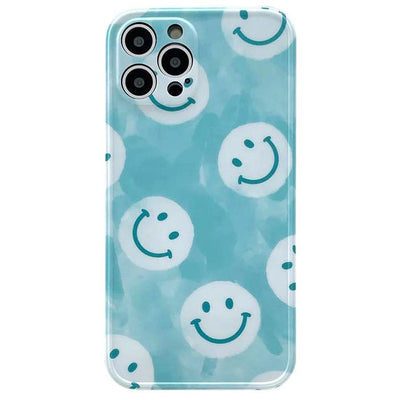 Blue Smiley iPhone Case