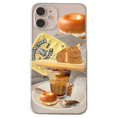 Breakfast With Cat iPhone Case