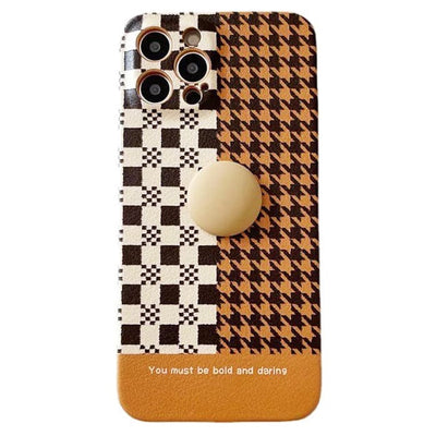 Brown Houndstooth iPhone Case iPhone 7 / Brown