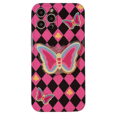 Butterfly Argyle Pattern iPhone Case