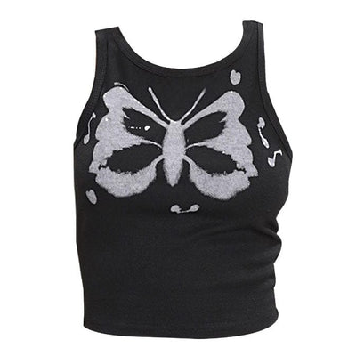 Butterfly Mini Crop Top S / Black