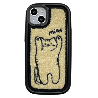 Cat Embroidered iPhone Case
