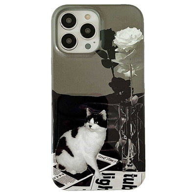 Cat Rose iPhone Case