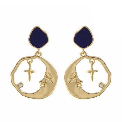 Celestial Lover Moon Earrings Standart / Gold