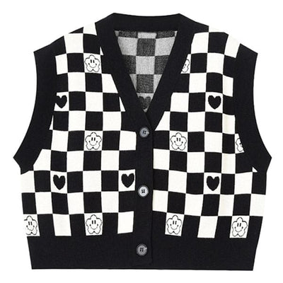 Checkerboard Cropped Vest