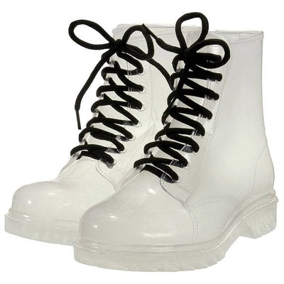 Clear Lace Up Boots