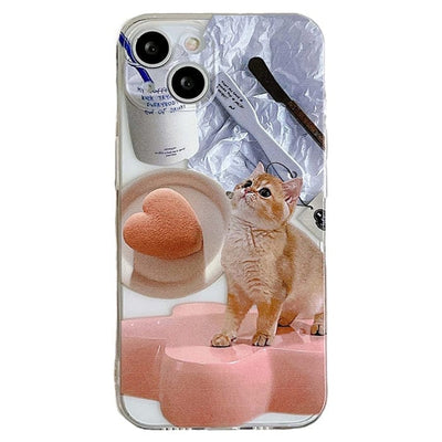 Cutie Cat iPhone Case iPhone 7 / Without Stand Holder