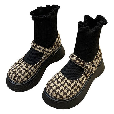 Dogtooth Check Sock Sandals
