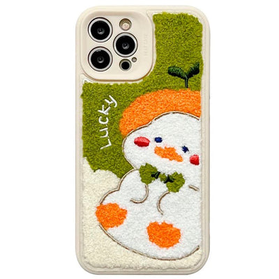 Duck Embroidery iPhone Case