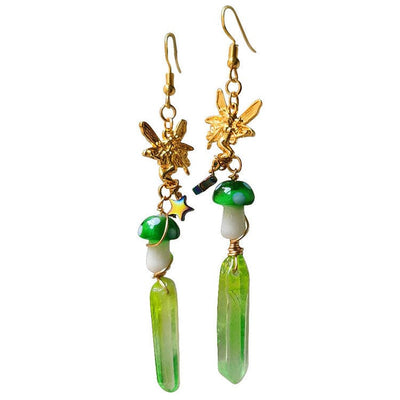 Fairy Crystal Earrings Standart / Green