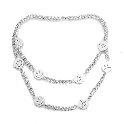 Fake Smile Layered Necklace Standart / Silver