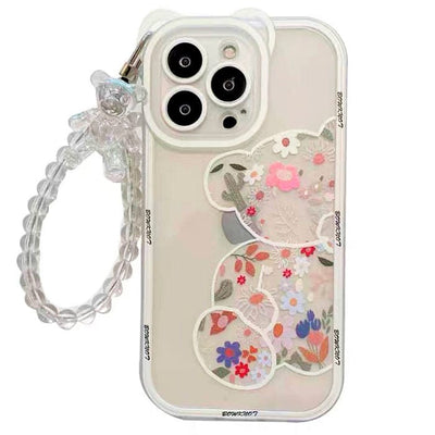 Floral Bear Chain iPhone Case