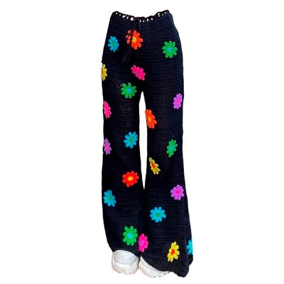 Flower Crochet Flare Pants