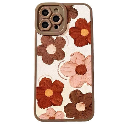 Flowers Brown iPhone Case