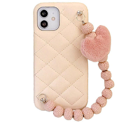 Fluffy Heart Chain iPhone Case
