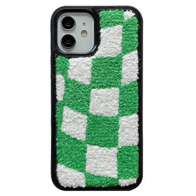 Green Chessboard Teddy iPhone Case