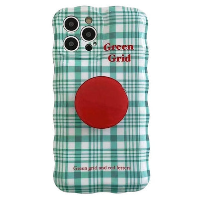 Green Grid iPhone Case
