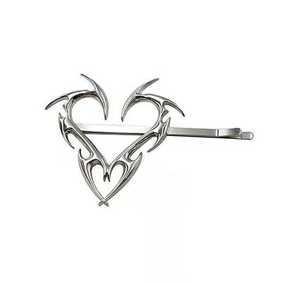 Grunge Heart Hair Pin Standart / Silver