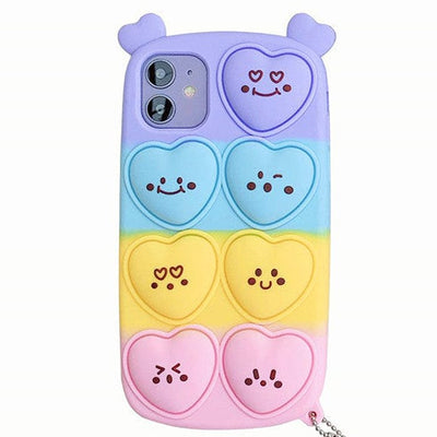 Heart Emoji Pop It iPhone Case iPhone 7 / Pastel Rainbow