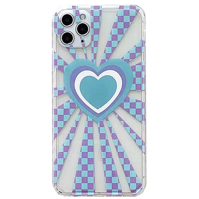 Indie Heart Checkered iPhone Case iPhone 7 / Blue