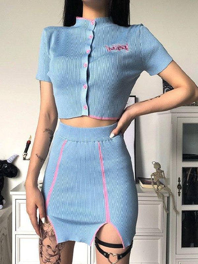 KNITTED BODYCON TWO PIECE SET