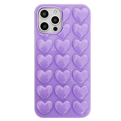 Lilac Bubble Heart iPhone Case