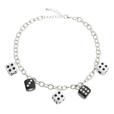Lucky Roll Dice Necklace Standart / Black/white