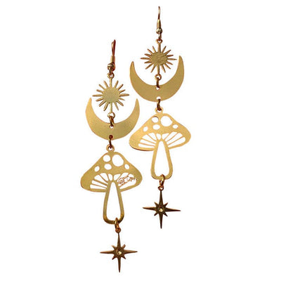 Magic Mushrooms Earrings Standart / Gold