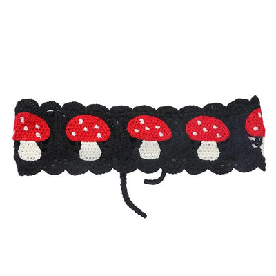 Mushroom Crochet Headband Standart / Black