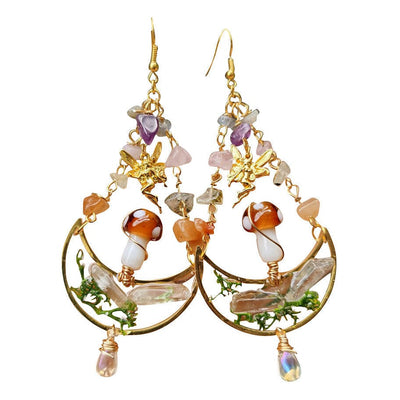 Mushroom Fairy Earrings Standart / Gold