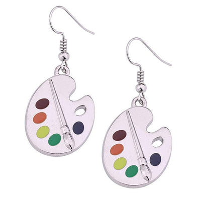 Paint Palette Earrings Standart / Silver