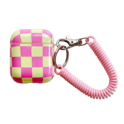 Pastel Checkered AirPods Case Airpods 1/2 / Pink/yellow