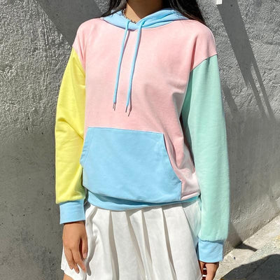 Pastel Color Block Sweatshirt S