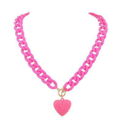 Pastel Heart Necklace Standart / Pink