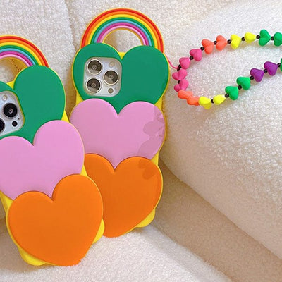 Pastel Rainbow Heart iPhone Case