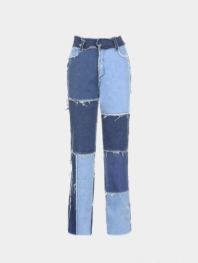 PATCHWORK STRAIGHT JEANS S