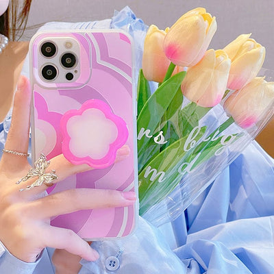 Pink Flower Holder iPhone Case