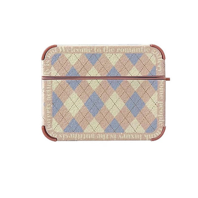 Plaid Pattern AirPods Case Airpods 1/2 / Pink/blue