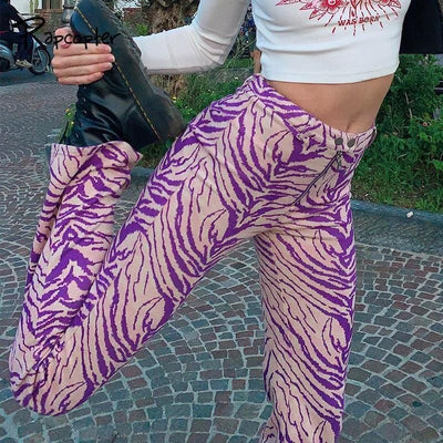 Purple Zebra Pants S