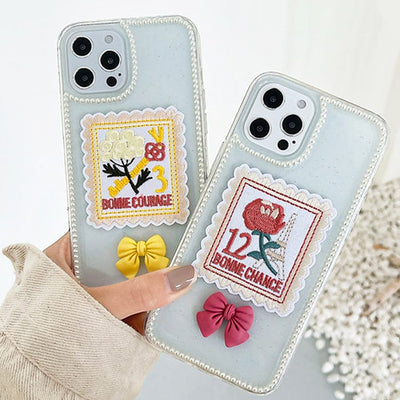 Rose Embroidery iPhone Case