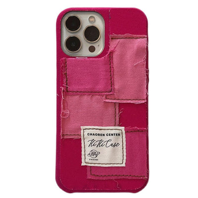 Rose Red Patchwork iPhone Case