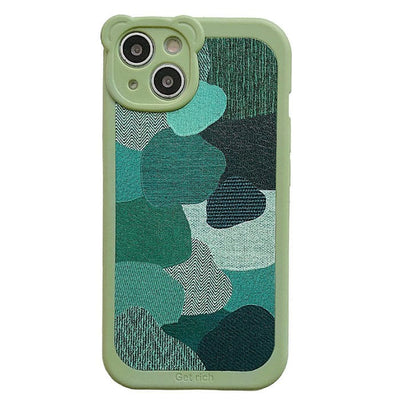 Sage Green Patchwork iPhone Case iPhone 7+ / Green
