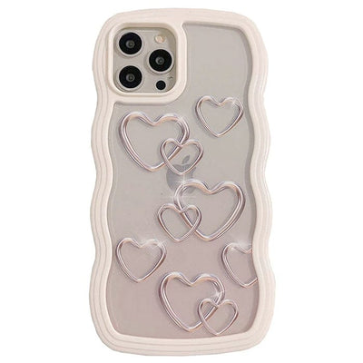 Silver Hearts iPhone Case